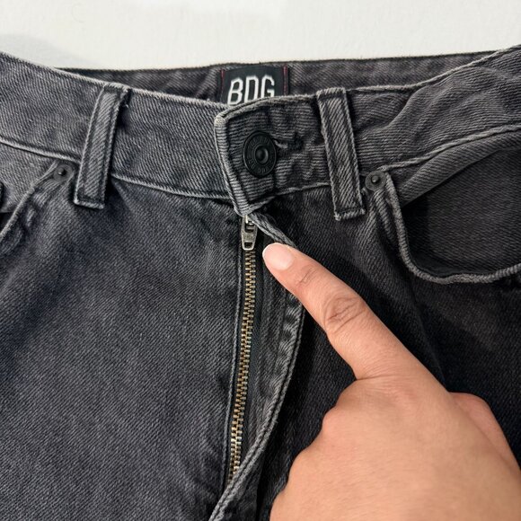 BDG Urban Outfitters Mom Jeans W27 Black Gray High Rise Tapered 100% Cotton - Picture 5 of 13
